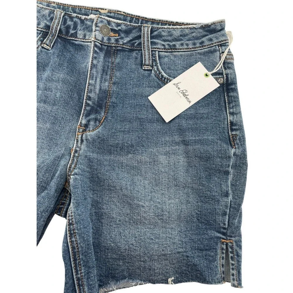 Sam Edelman Derby Bermuda Shorts Womens Blue Denim Marbella Size 4/27 NWT - Picture 5 of 10
